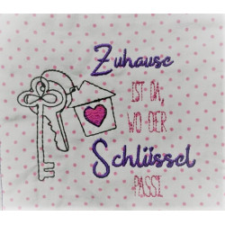 Stickdatei - Stickdatei - Spruch "Zuhause ist da, wo der Schlüssel passt."